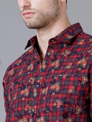 red checkered casual shirt - 18393610 - Standard Image - 5