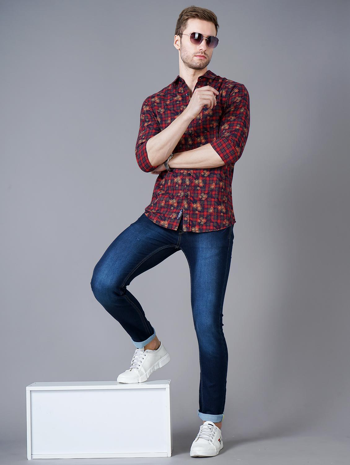 red checkered casual shirt - 18393610 - Zoom Image - 4