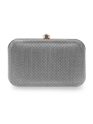 grey printed box clutch - 18393937 - Standard Image - 2