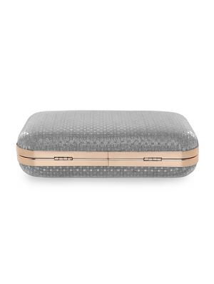 grey printed box clutch - 18393937 - Standard Image - 4