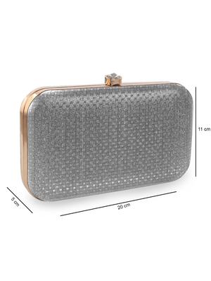 grey printed box clutch - 18393937 - Standard Image - 5