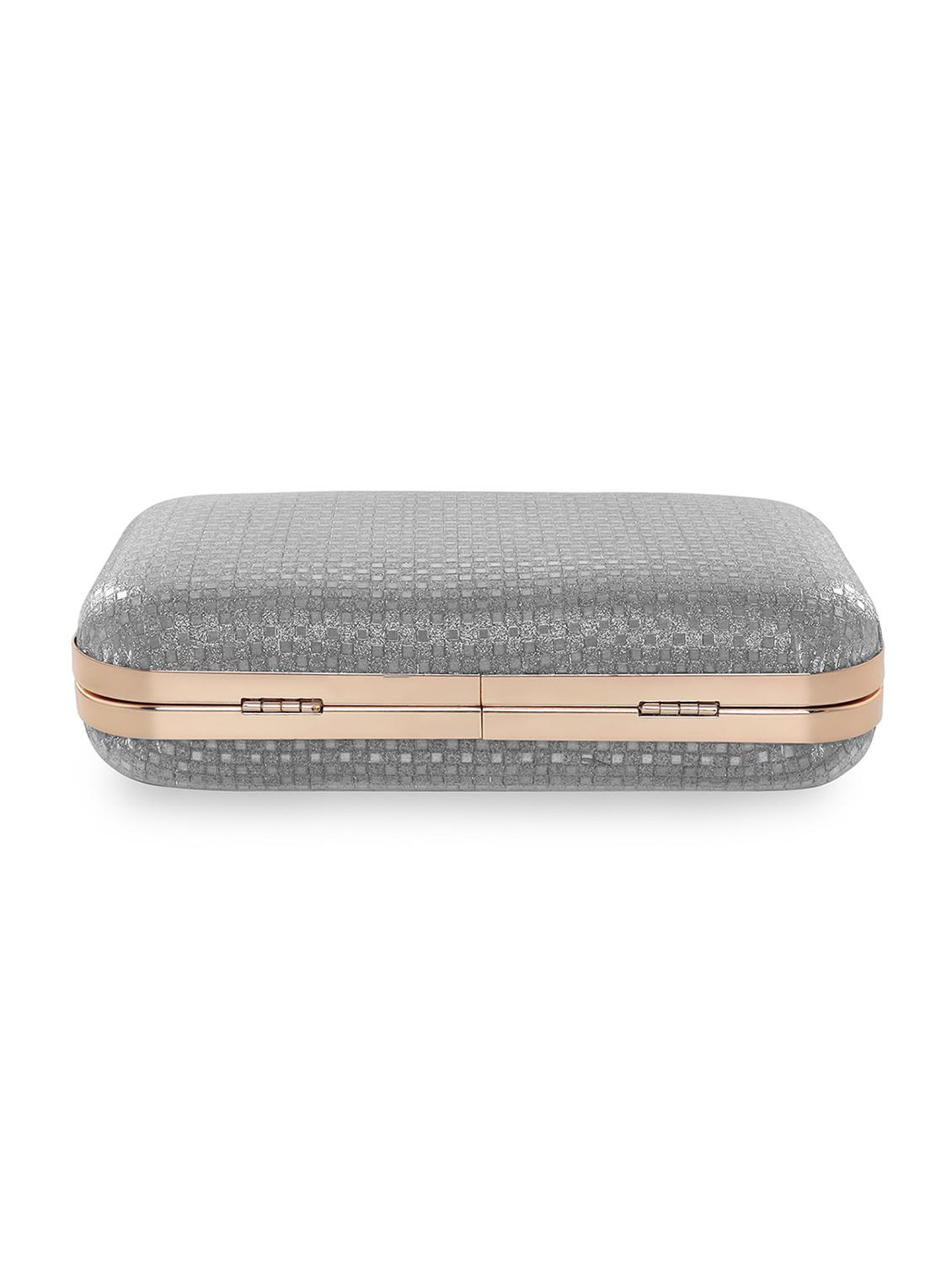 grey printed box clutch - 18393937 - Zoom Image - 4