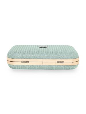 green textured box clutch - 18393948 - Standard Image - 4