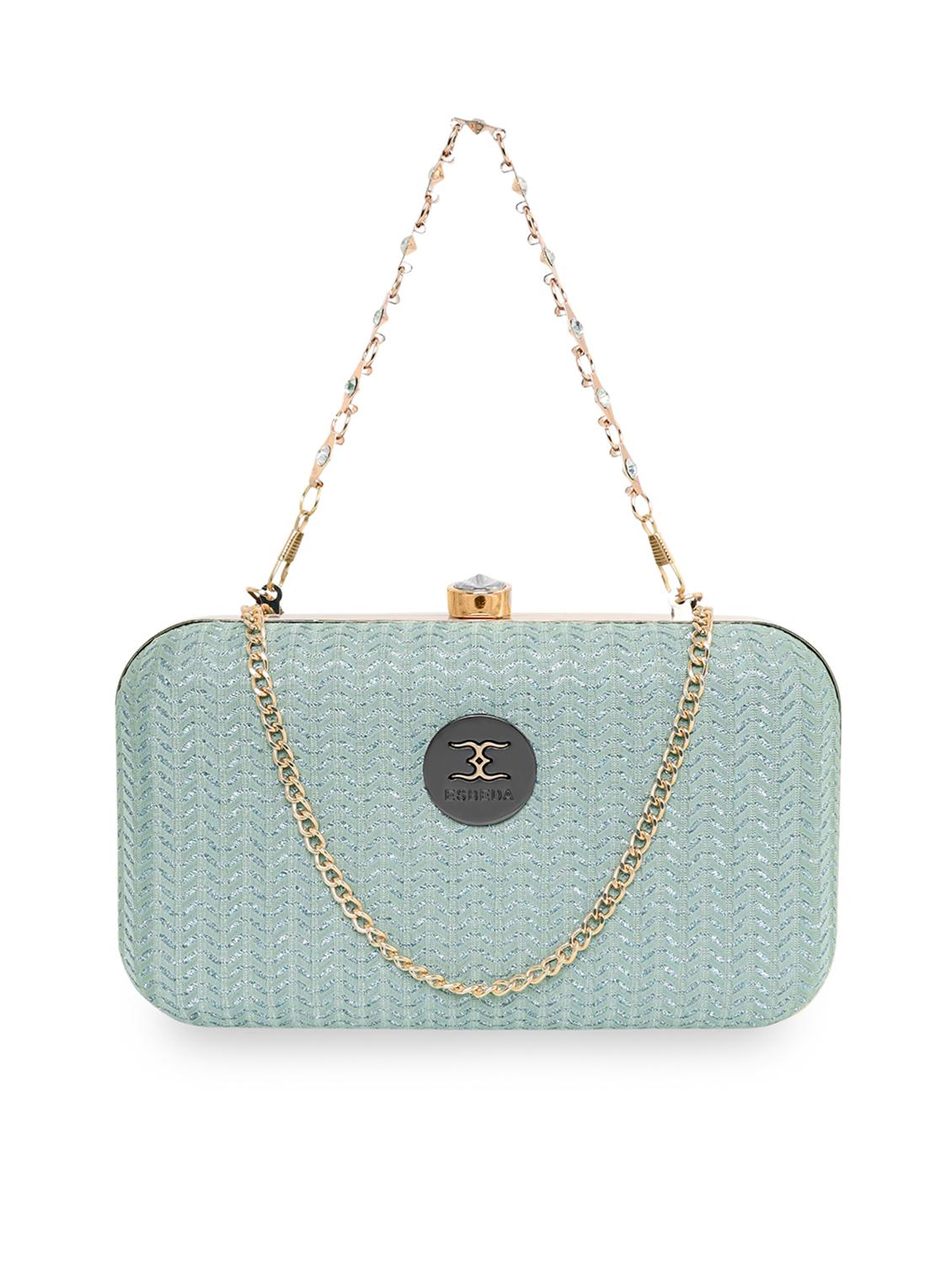 green textured box clutch - 18393948 - Zoom Image - 1