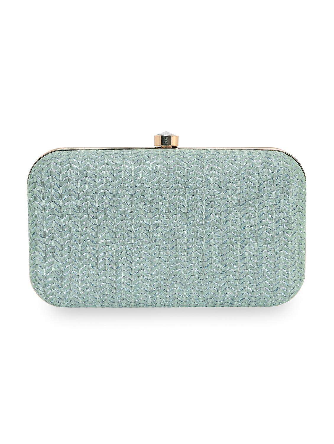 green textured box clutch - 18393948 - Zoom Image - 2