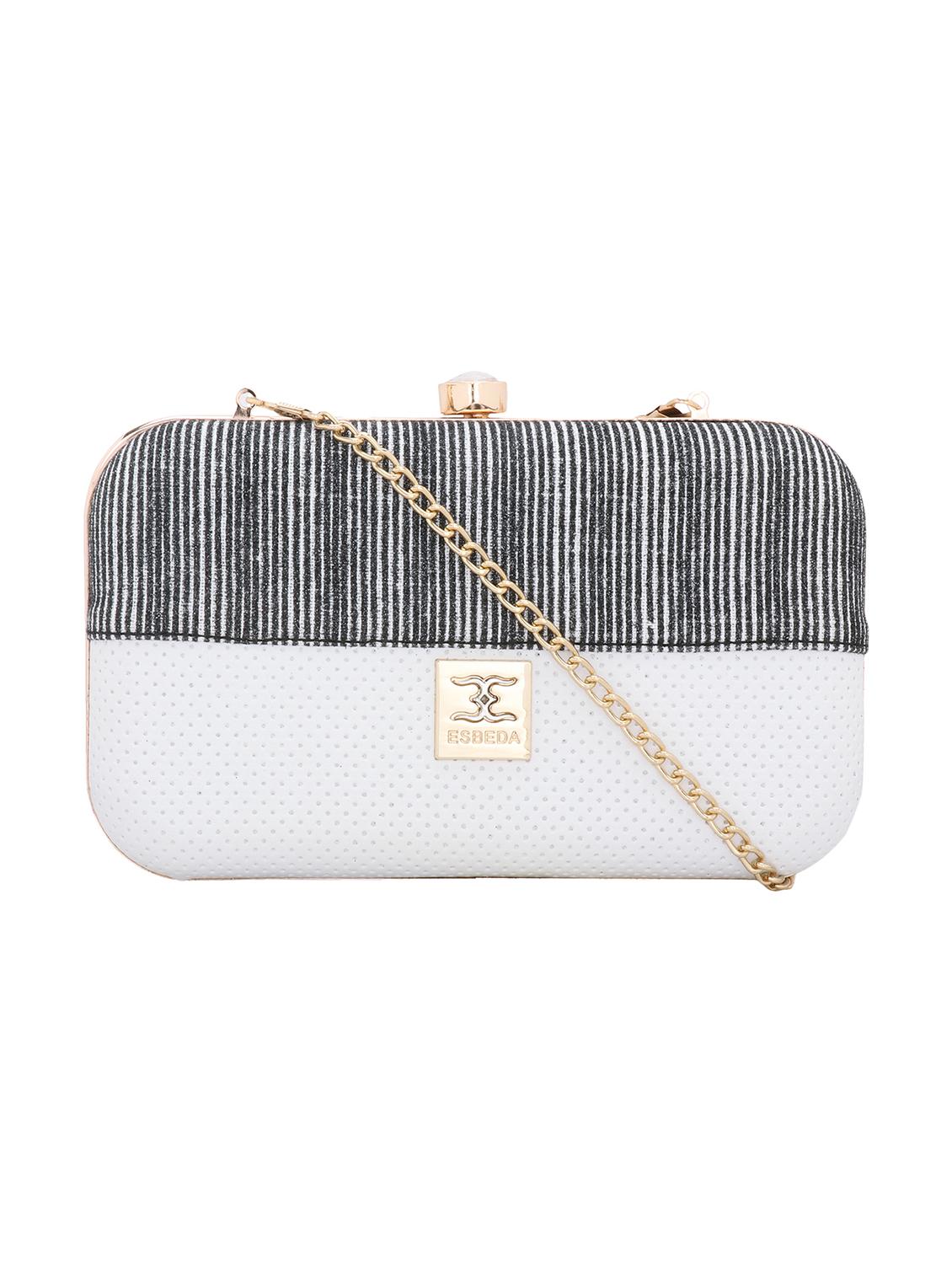 white textured box clutch - 18393953 - Zoom Image - 1