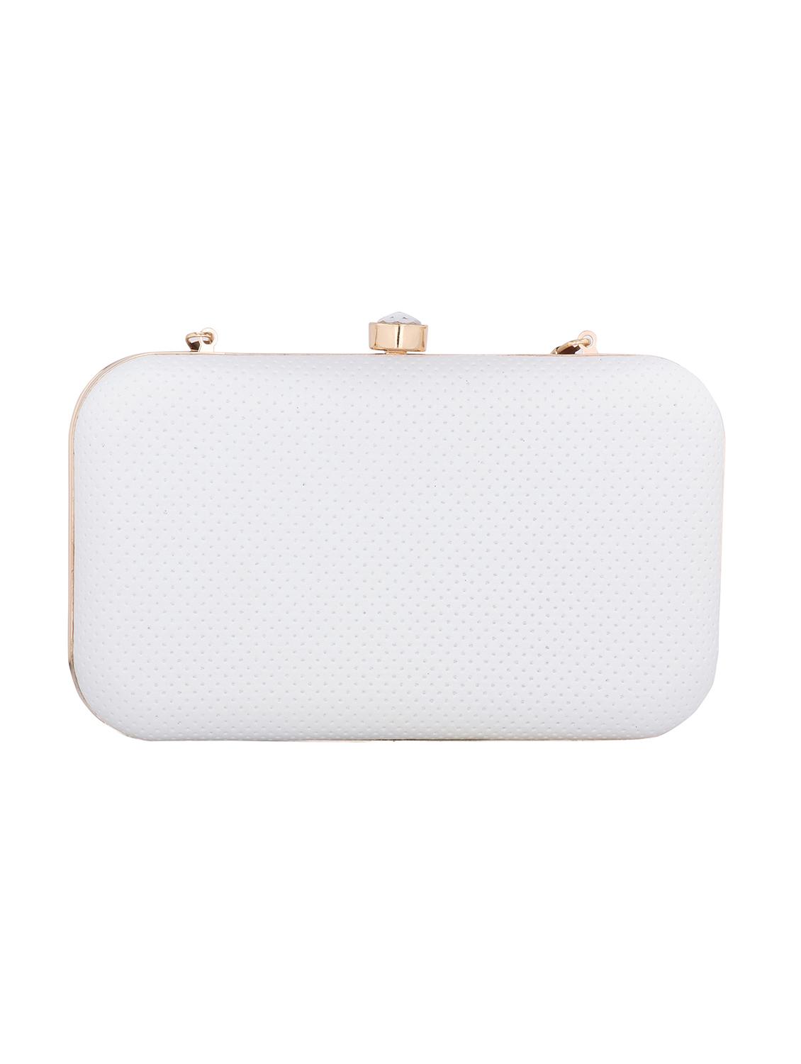 white textured box clutch - 18393953 - Zoom Image - 2