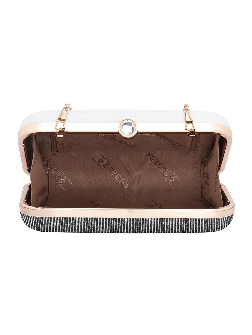 white textured box clutch - 18393953 - Zoom Image - 3