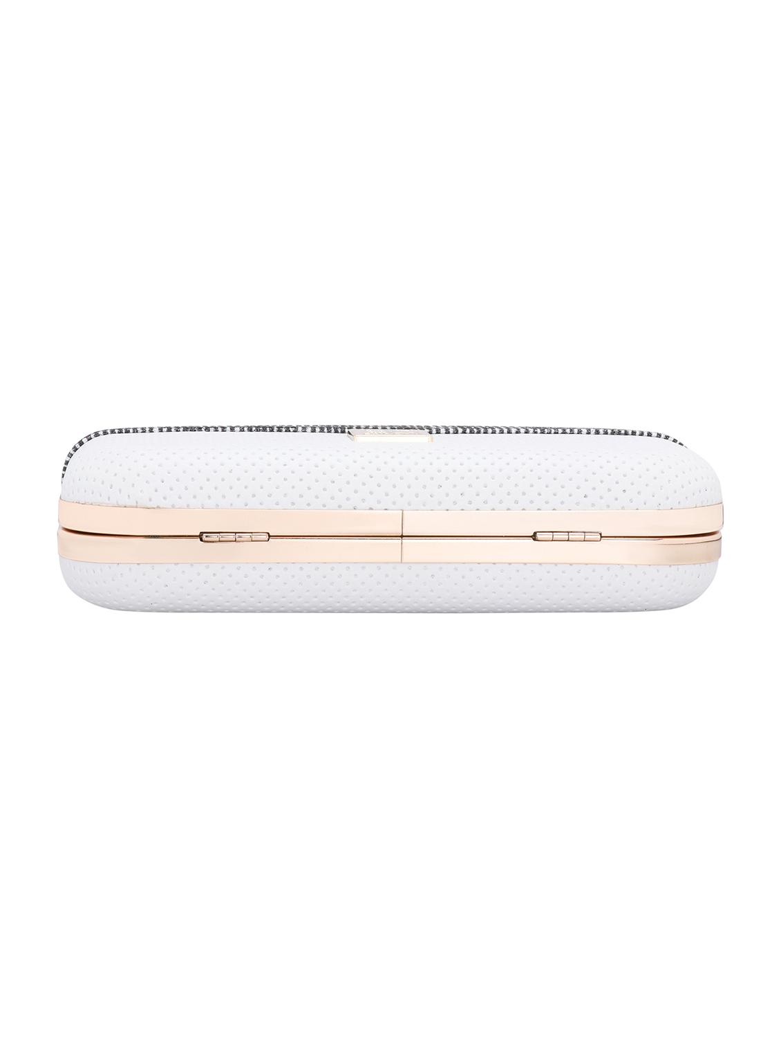 white textured box clutch - 18393953 - Zoom Image - 4