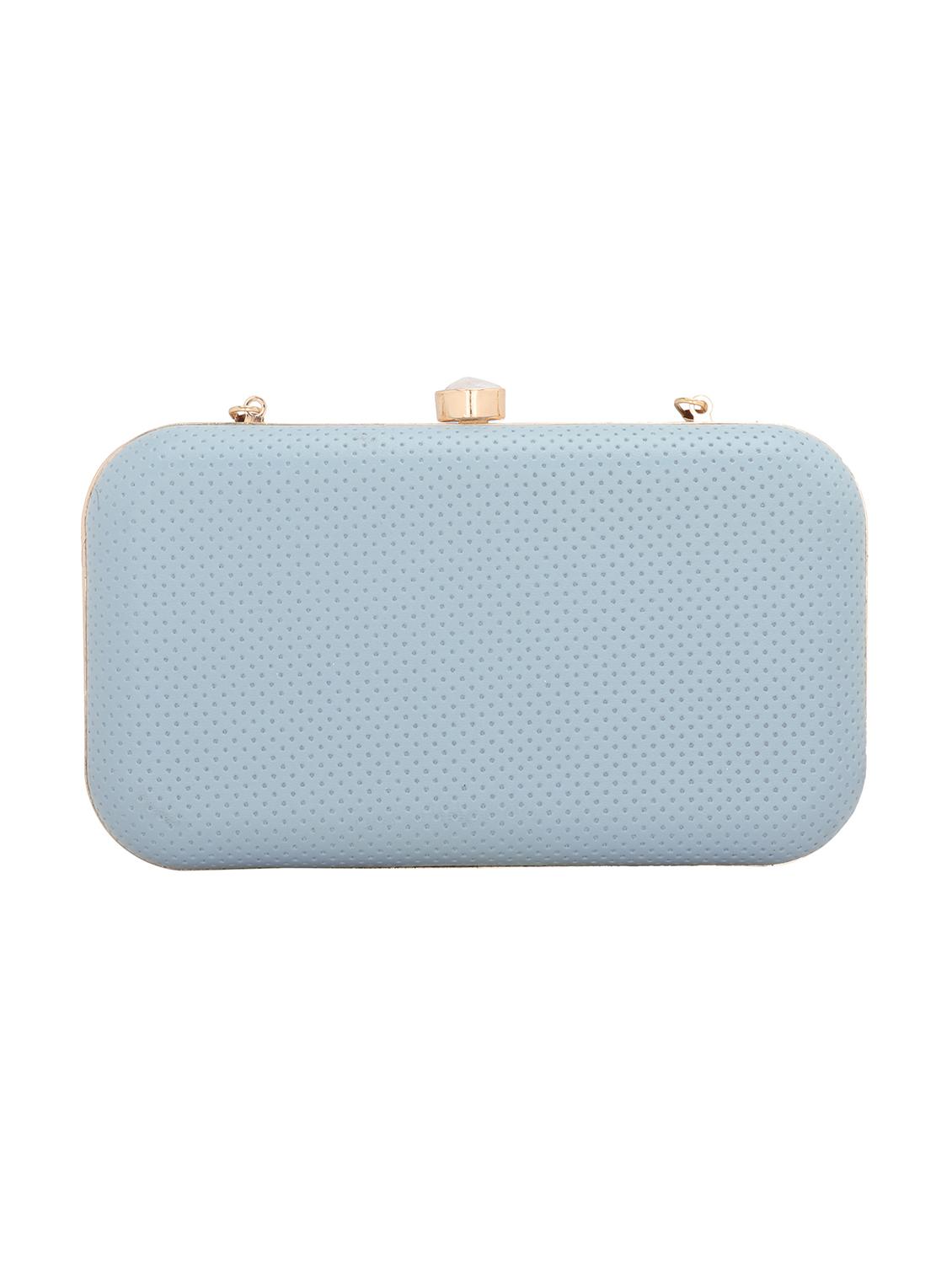 blue textured box clutch - 18393959 - Zoom Image - 2