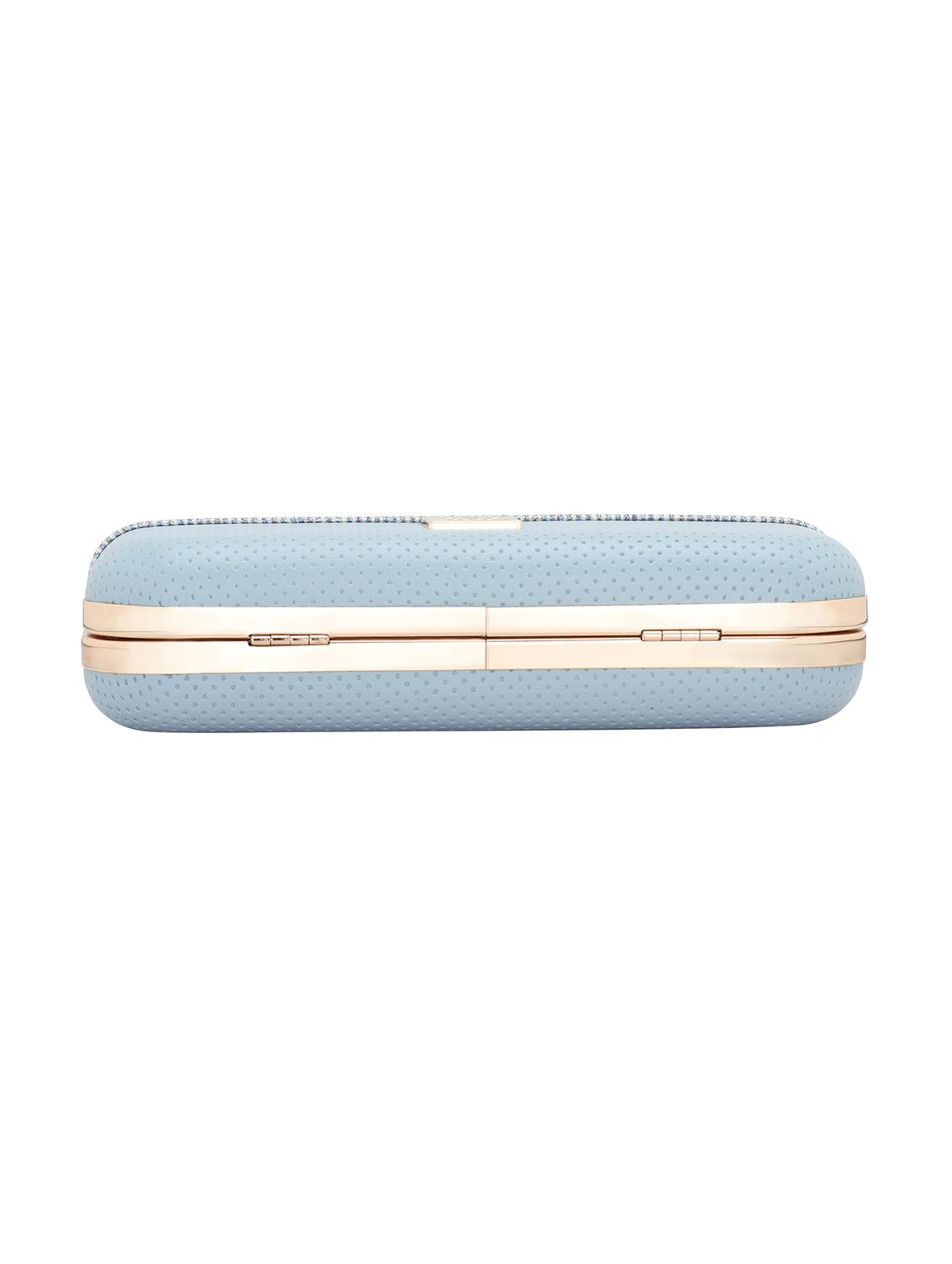 blue textured box clutch - 18393959 - Zoom Image - 4