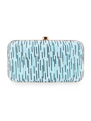 blue printed box clutch - 18394003 - Standard Image - 2