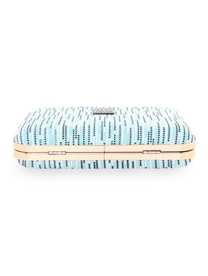 blue printed box clutch - 18394003 - Standard Image - 4