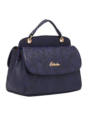 blue leatherette (pu) regular handbag - 18394257 - Standard Image - 4