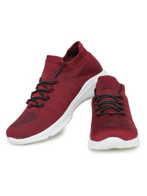women maroon lace-up sports shoe - 18394568 - Standard Image - 4