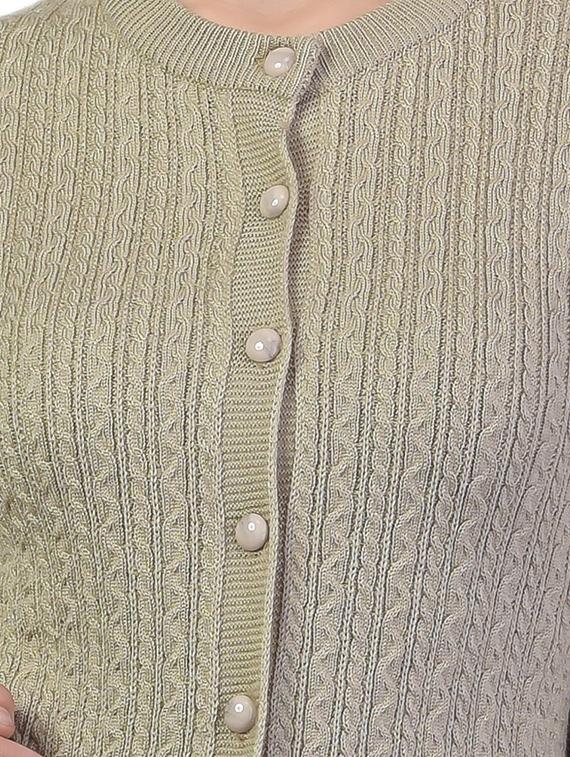 mandarin neck solid cardigan - 18394714 - Zoom Image - 4