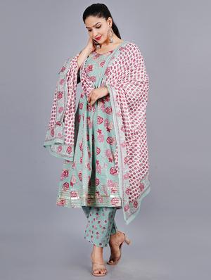 pink printed a-line kurta - 18394829 - Standard Image - 2