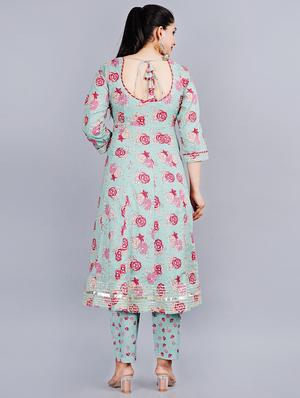 pink printed a-line kurta - 18394829 - Standard Image - 3
