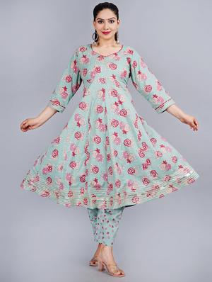 pink printed a-line kurta - 18394829 - Standard Image - 4