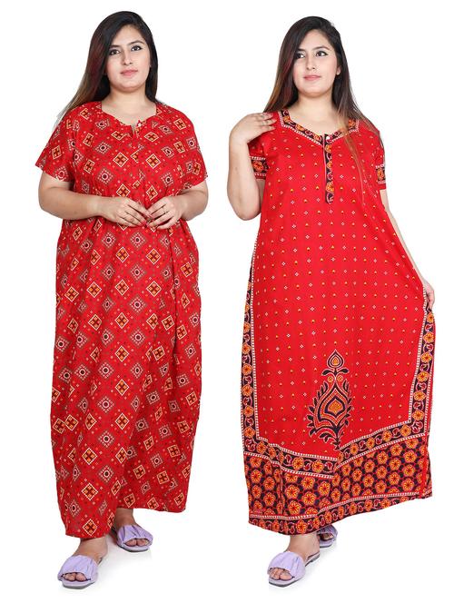 pack of 2 printed nighty - 18394954 - Standard Image - 1