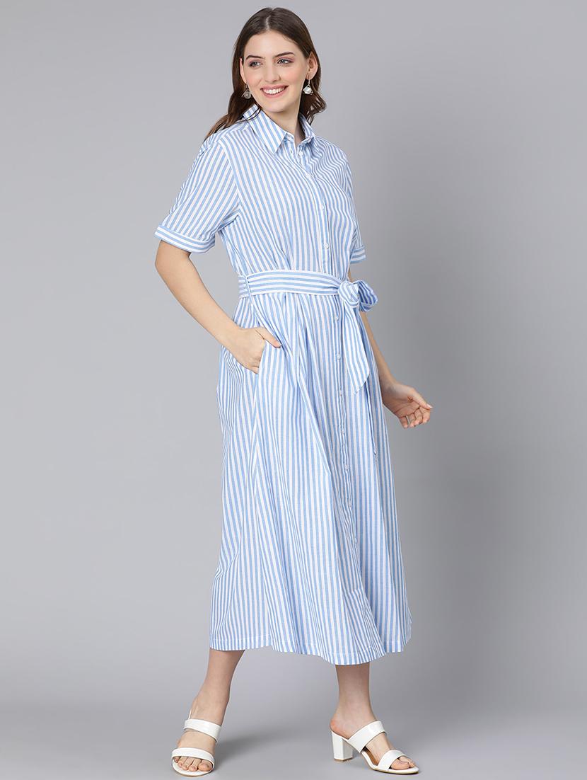 tie front striped shirt dress - 18395823 - Zoom Image - 2