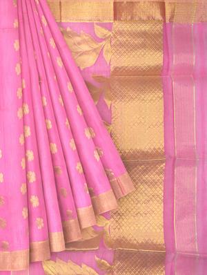 pink silk blend handloom saree with blouse - 18395843 - Standard Image - 3