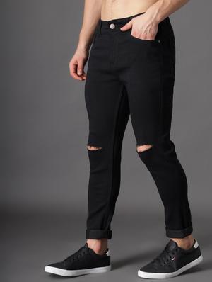 black slash knee denim jean - 18396042 - Standard Image - 3