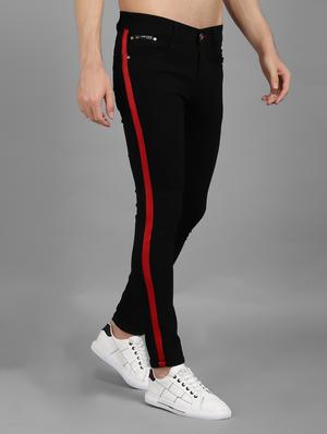 black plain side taped denim jean - 18396054 - Standard Image - 2