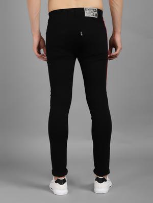 black plain side taped denim jean - 18396054 - Standard Image - 3