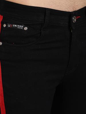 black plain side taped denim jean - 18396054 - Standard Image - 6