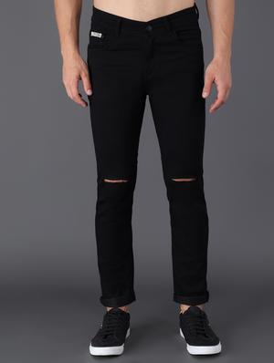 black slash knee denim jean - 18396062 - Standard Image - 4