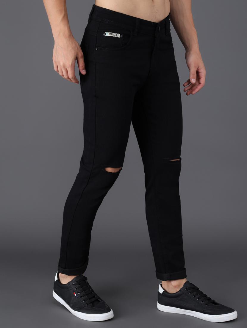 black slash knee denim jean - 18396062 - Zoom Image - 3