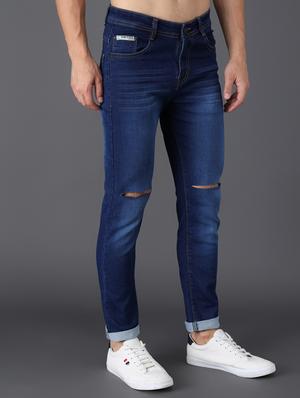 blue slash knee denim jean - 18396063 - Standard Image - 3