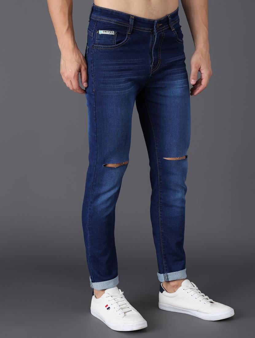 blue slash knee denim jean - 18396063 - Zoom Image - 3