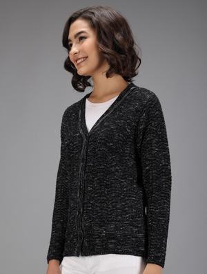 long sleeved solid cardigan - 18396108 - Standard Image - 2