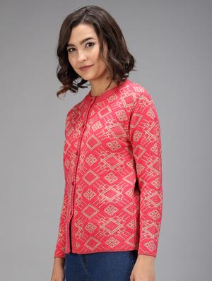 long sleeved printed cardigan - 18396132 - Standard Image - 2