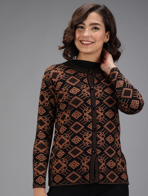 long sleeved printed cardigan - 18396133 - Standard Image - 1