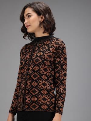 long sleeved printed cardigan - 18396133 - Standard Image - 3