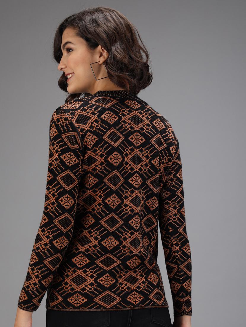long sleeved printed cardigan - 18396133 - Zoom Image - 2