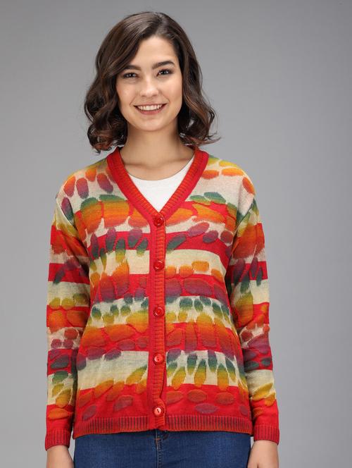 long sleeved printed cardigan - 18396134 - Standard Image - 1