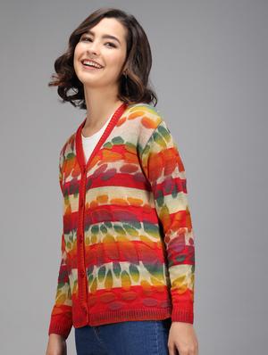 long sleeved printed cardigan - 18396134 - Standard Image - 2