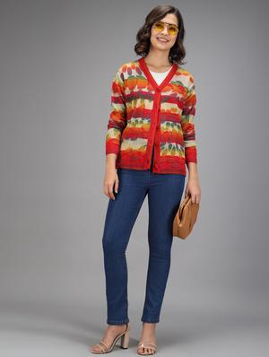 long sleeved printed cardigan - 18396134 - Standard Image - 4