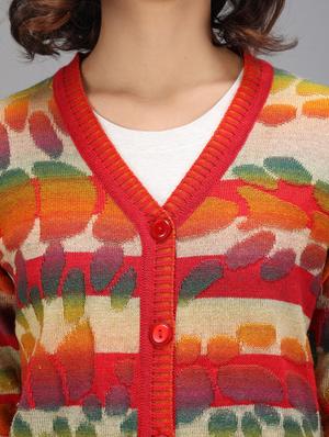 long sleeved printed cardigan - 18396134 - Standard Image - 5
