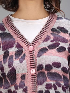 long sleeved printed cardigan - 18396135 - Standard Image - 5
