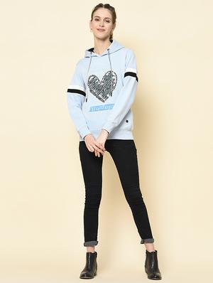 hooded neck printed sweatshirt - 18396201 - Standard Image - 5