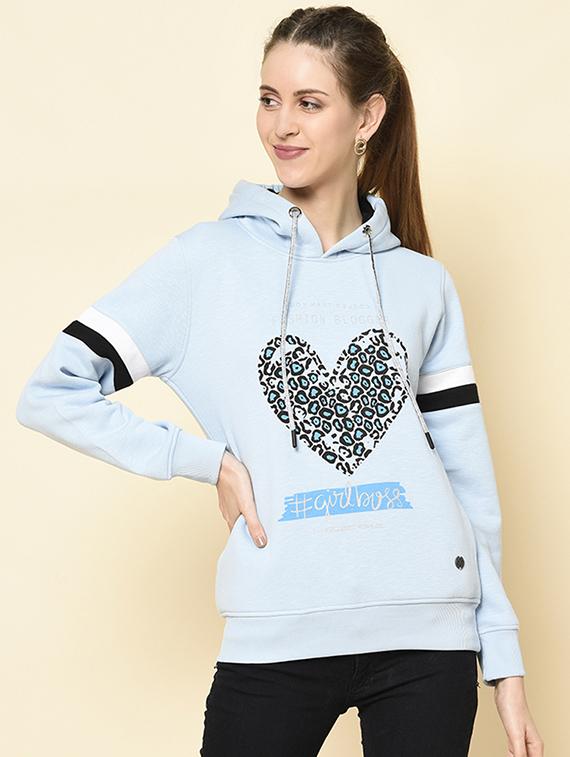 hooded neck printed sweatshirt - 18396201 - Zoom Image - 1