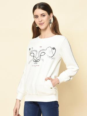 round neck printed sweatshirt - 18396224 - Standard Image - 2