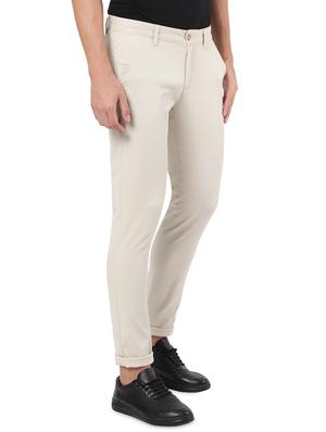 beige solid chinos casual trouser - 18396287 - Standard Image - 2
