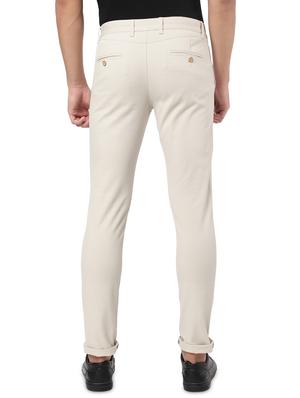 beige solid chinos casual trouser - 18396287 - Standard Image - 3