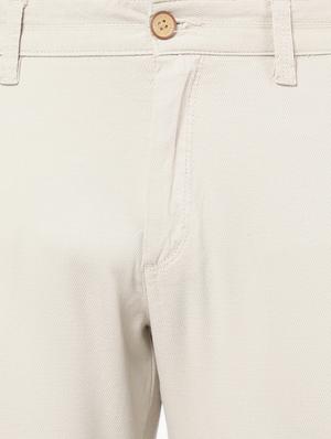 beige solid chinos casual trouser - 18396287 - Standard Image - 4